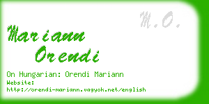 mariann orendi business card